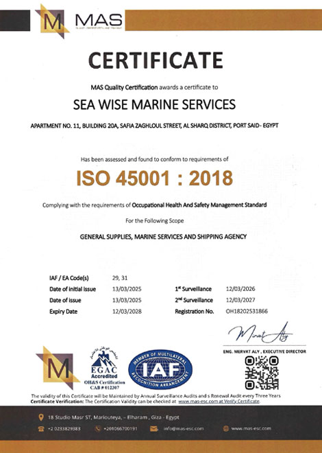 Sea Wise Marine Services Certificate 4
